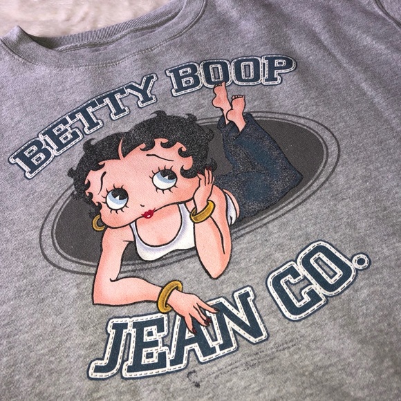 Grey Betty Boop Crewneck Sweatshirt 